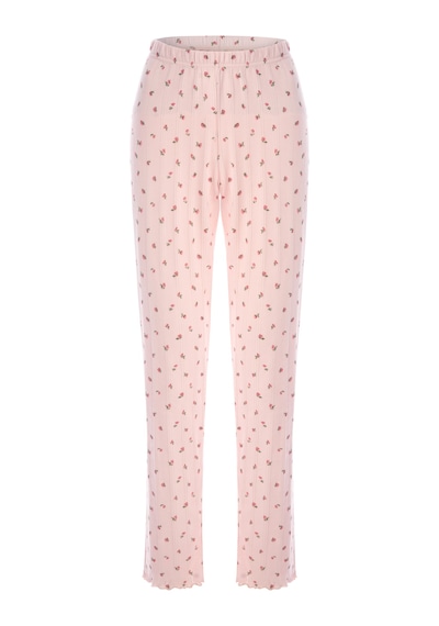 Koza İç Giyim Kadın Kısa Kollu Fiyonklu İndigo Fitilli Pijama Takımı Kk30131 Pembe
