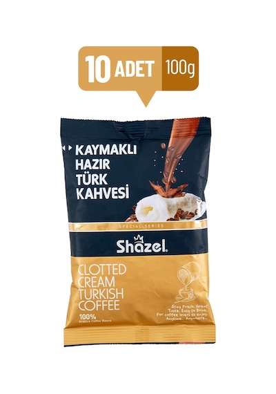 Shazel Kaymaklı Hazır Türk Kahvesi 100 Gr X 10 Adet Türk Kahvesi