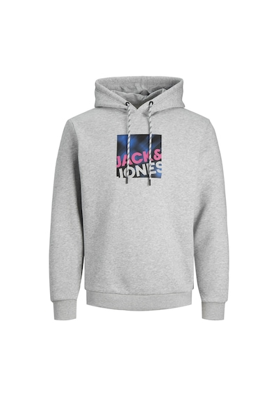 Jack & Jones Logo Baskılı Kapüşonlu Sweatshirt - Logan 12246994 Light Grey Melange Gri Jack & Jones Logo Baskılı Kapüşonlu Sweatshirt - Logan 12246994 Light Grey Melange Gri