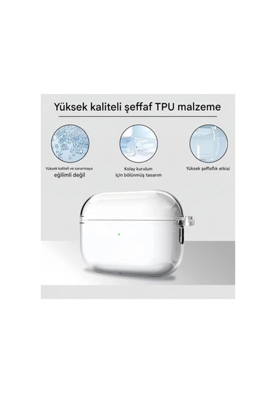 Airpods Pro 3. Nesil İle Uyumlu Şeffaf Cyrstal Clear Ultra Berrak Kılıf Kulaklık Değildir Diğer