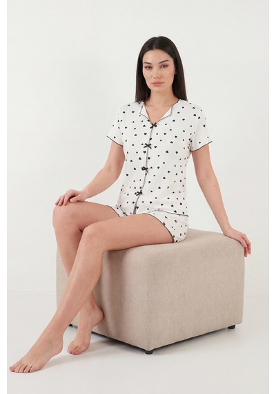 Lela Bayan Pijama Takımı 65770837 Siyah-beyaz
