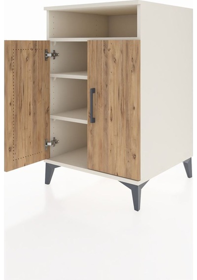 Kronos Komodin 3 Raflı 2 Kapaklı 60x59x96 Aytaşı-çam Aytaşı