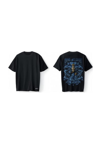 Bumeta One Piece Marco Phoenix Oversize Unisex Tişört T-shirt Siyah