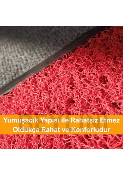 Dezenfektan Hijyen Paspası Dış Kapı Ev Ofis Apartman Giriş Halısı Kıvırcık Paspas Kaydırmaz Havuzlu Kırmız Çok Renkli