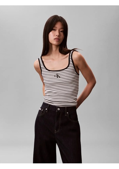 Calvin Klein Strıped Monologo Sco, Xdy, Xxs Siyah Kadın Atlet