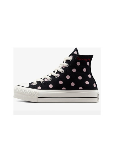 Converse Chuck Taylor All Star Lift Polka Dots Kadın Siyah Platform Sneaker
