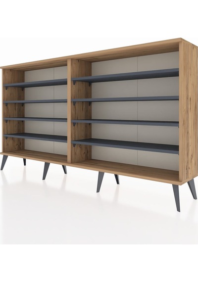 Arges Konsol 8 Raflı 176x30x99 Çam-çam/antrasit Çam-çam/antrasit