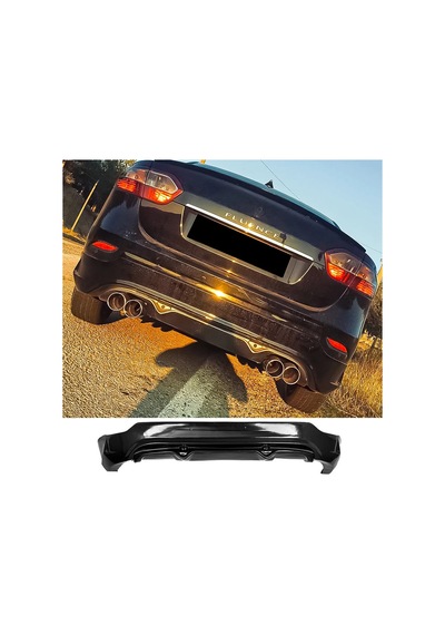 Renault Fluence Sağ Sol Çift Çıkışlı Arka Ek Plastik Siyah Difüzör 2009-2016 Arka-difizör-bodykit-ek