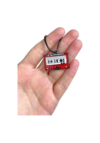 Nostalji Kırmızı Kaset Teyp Radyo Kasetçalar Mineli Kolye - Renkl Çok REnkli