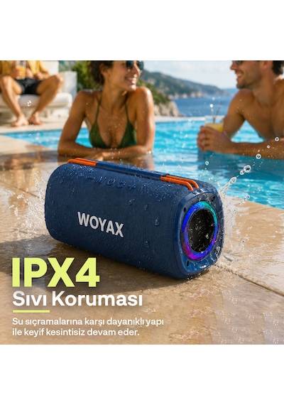 Woyax Taşınabilir Bluetooth Hoparlör, 30w Kablosuz Oval Speaker, Ses Bombası Usb, Tws, 30w Güçlü Ses Bass Büyük Küçük Boy