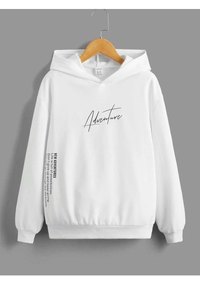 Startmore Beyaz Unisex Kadın/erkek Adventure Renkli Oversize Kapüşonlu
