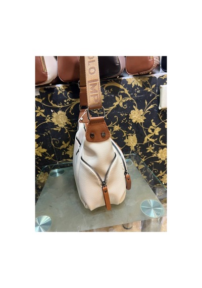 Miami Polo Clup Çok Bölmeli Çapraz Çantası 26/19 Cm Krem