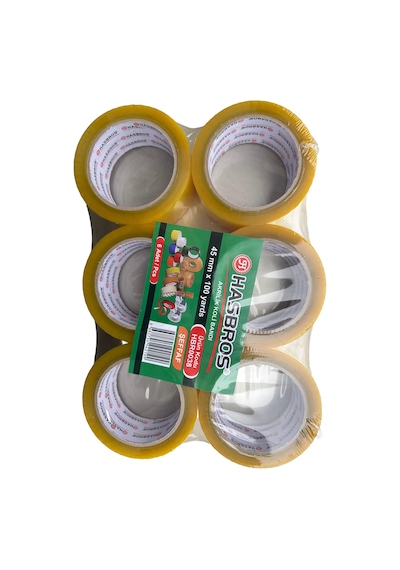 Hasbros Bant Şeffaf Koli Bandı / 45 Mm X 100 Yrd - 91 Metre / 6'lı 5 Paket - 30 Rulo 30