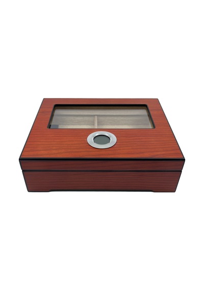 Parmida Ahşap Puro Kutusu Humidor - Dijital Göstergeli Tasarım Koyu Ceviz