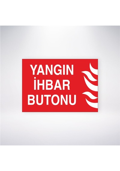Yangın İhbar Butonu 21x28 Arkası Yapışkanlı Sticker