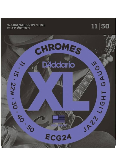 D'addario Ecg24 Chromes Flat Wound. Jazz Light. 11-50 Takım Tel E