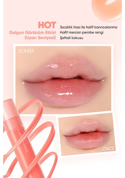 Dolgunlaştırıcı Etkili Dudak Bakım Esansı Plumping Lip Essence No.1 Hot 01