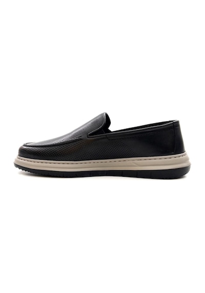 Greyder 64696 Erkek Hakiki Deri Baskılı Lastikli Comfort Casual Ayakkabı Siyah