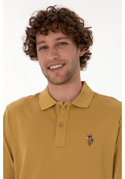 U.S. Polo Assn. Erkek Regular Fit Polo Yaka Hardal Basic Sweatshirt 50313772-VR151