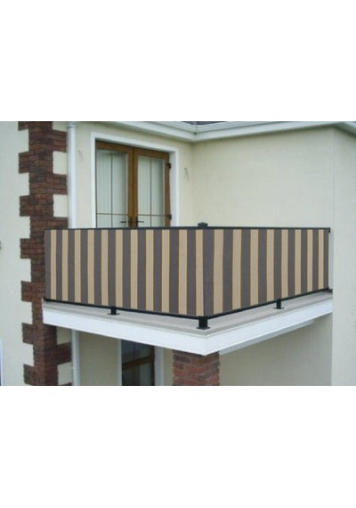 Ceylan Home Balkon Demiri Perdesi Bağcıklı Gri Krem 450x80 Gri - Beyaz