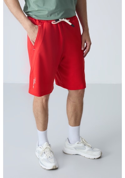 Air Jones Tommy Life Fiesta Pamuklu Kalın Yumuşak Dokulu Standart Fit Basic Erkek Şort - 81278 Kırmızı