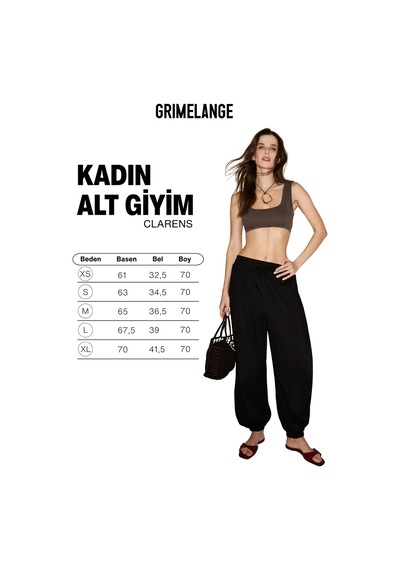 Grımelange Clarens Kadın Poplin Kumaşlı %100 Pamuk Beli Ve Paçası Lastikli Şalvar Siyah Pantolon Grımelange Clarens Kadın Poplin Kumaşlı %100 Pamuk Beli Ve Paçası Lastikli Şalvar Siyah Pantolon
