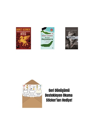 Uyumsuz Defne Kaman'ın Maceraları - Ateş + İki Yeşil Su Susamuru Midi Boy + Gelibolu Ciltli + Okuma Sticker'ları