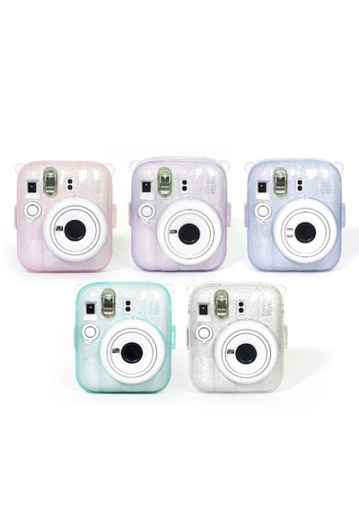Instax Mini 13 Makine Uyumlu Lila Simli Pleksi Kılıf