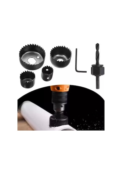 Zhltools 6 Parça Demir Ahşap Alçıpan Delme Buat Açma Seti