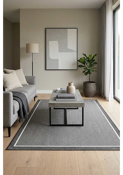 Natura Sisal Hasır Görünümlü Çift Bordürlü Halı Ntr29