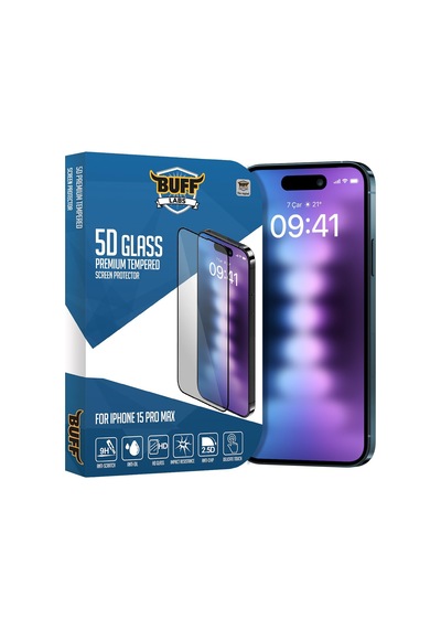 Buff Labs Buff İphone 15 Pro İle Uyumlu 5d Glass Ekran Koruyucu, Şeffaf Sku: Mır8690010088567