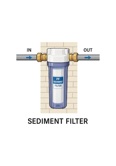 Sediment Filtre Housing Seti 10 Şeffaf Kap + 5 Mikron Pp Filtre + Anahtar + Pirinç Bağlantı