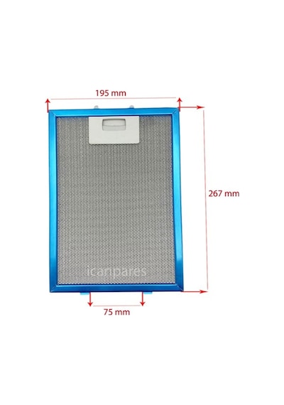 Ukinox Uyumlu 19.5 X 26.7 Cm Aspiratör Davlumbaz Metal Yağ Filtre - 548016278