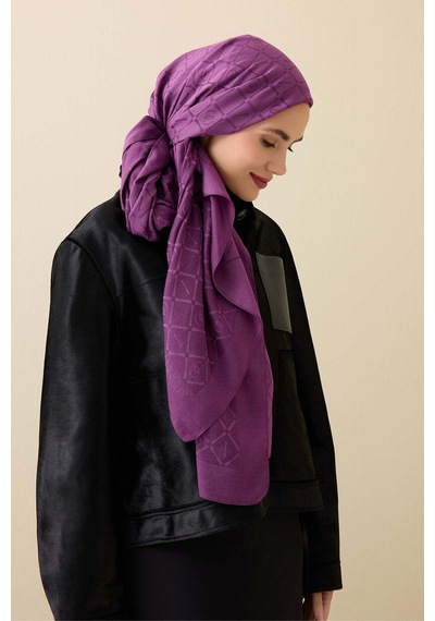 Imannoor İman I Kafes Krem Tencel Pamuk İpek Şal 70x200 Krem