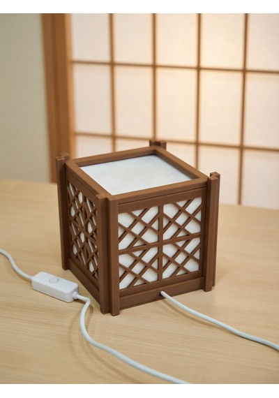 Kumiko Desenli Japon Lantern Lamba - Sıcak Işık Usb Şarjlı Dekoratif Aydınlatma