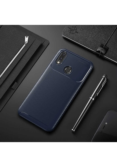 Huawei Honor Play Kılıf Kamera Çıkıntılı Karbon Fiber Dokulu Renk Atmaz Kapak Negro