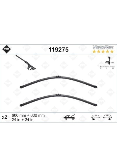 Valeo Silecek Süpürgesi Takımı 600mm / 600mm Mercedes C-seri W204 S204 Swf Valeo 119275 A2048202200