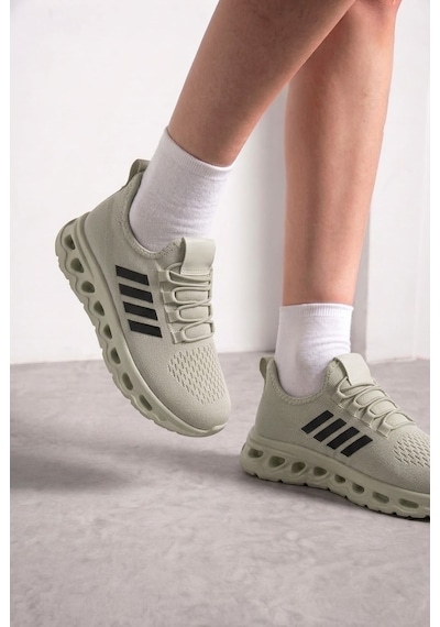 Nstil Unisex Spor Ayakkabı Şeritli Bağcıksız Hava Alan Ultra Rahat Hafif Taban Sneaker 125 Bej Nstil Unisex Spor Ayakkabı Şeritli Bağcıksız Hava Alan Ultra Rahat Hafif Taban Sneaker 125 Bej