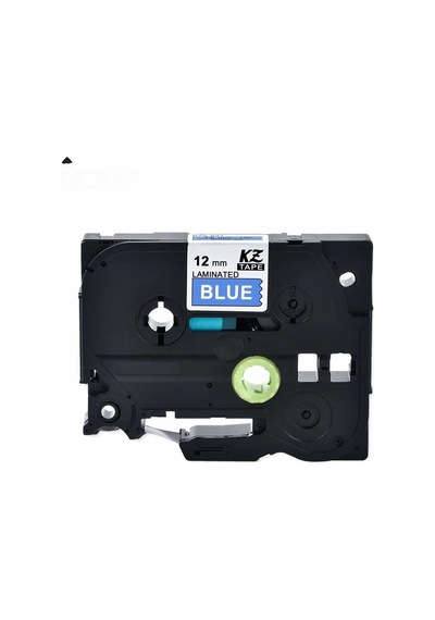 PP Brother Tze-531 12 mm X 8mt Mavi üzerine Siyah Laminasyonlu Et