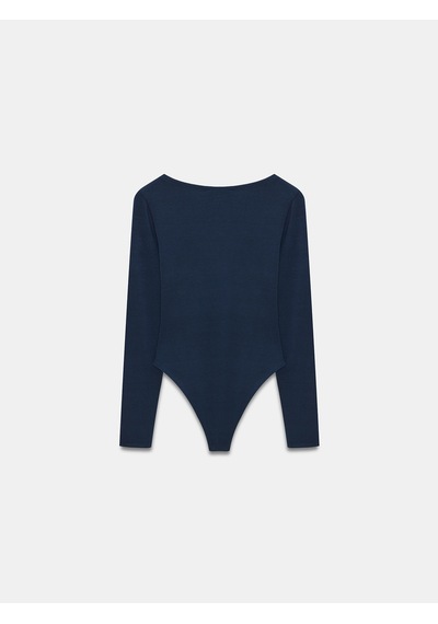 Dilvin 32549 Kayık Yaka Bodysuit-k.lacivert K.lacivert