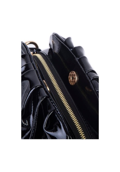 Nas Bag Kadın Çapraz Çanta - Siyah Rugan 19x17x9 Cm Çok Renkli