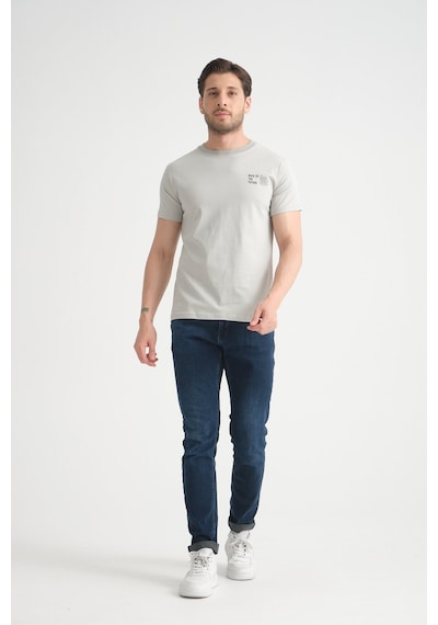 Shooter Sportwear Shooter Erkek Pamuklu T-shirt Premium Kalite Minimal Tasarım Regular Kalıp Gri