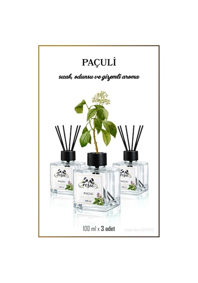 3'lü Paçuli Çubuklu Oda Kokusu 100 Ml