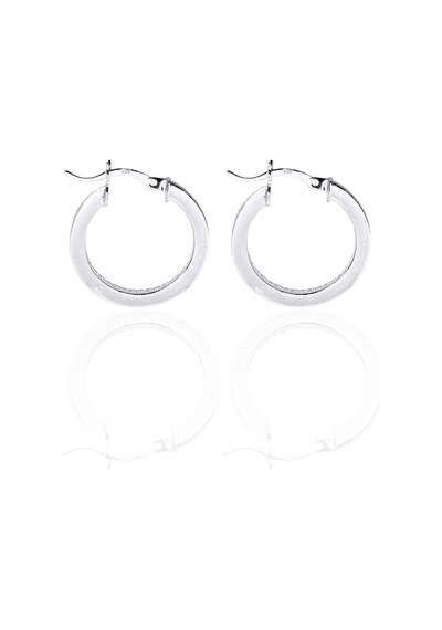 Oya Silver Grek Desenli Yuvarlak Gümüş Kadın Halka Küpe 2.2x2.2 Cm