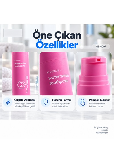 Yues Gs-009f Karpuz Aromalı Florürlü Pompalı Diş Macunu 60 G Beyazlatma