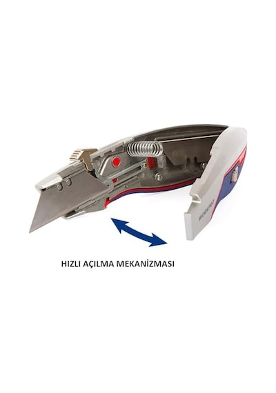 Wp213011 Ağır Hizmet Alüminyum Gövde Geri Çekilebilir Rötuş Maket Bıçağı + 3 Adet Yedek Bıçak