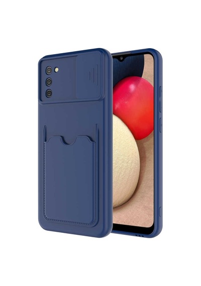 Galaxy A02S Kilif Deri Görünümlü Kartlikli Kamera Korumali Siliko 502087540