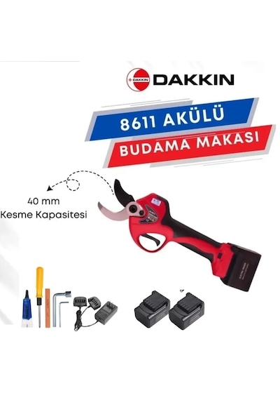 Dakkın Sc 8611 Led Göstergeli Akülü Budama Makası 40mm