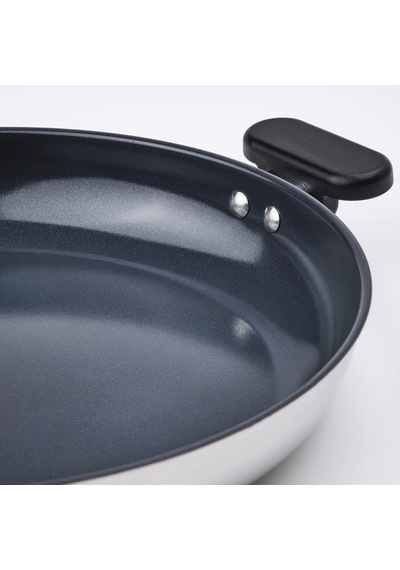 Ikea Mıddagsmat Tava 32 Cm Krom - Siyah 1 Parça Gümüş - Siyah