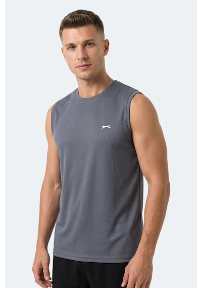 Slazenger Hazzar I Erkek Kolsuz Koyu Gri Tişört